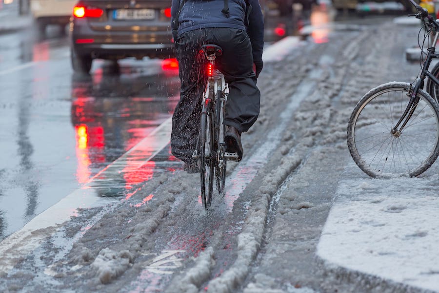 Radfahren trotz Eis und Schnee