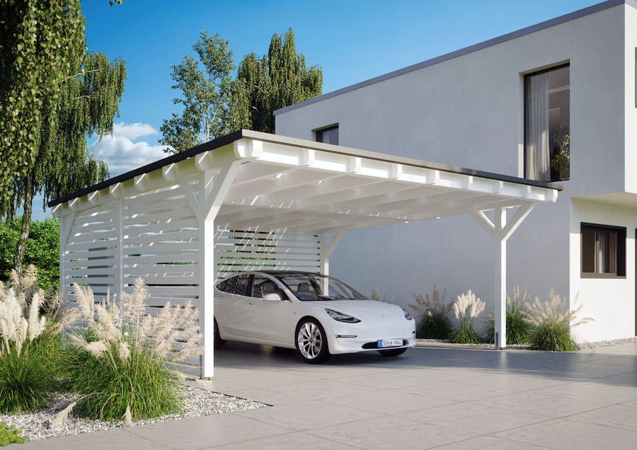 Carport und Tankstelle unter einem Dach - Das Elektroauto mit regenerativer Solarenergie versorgen