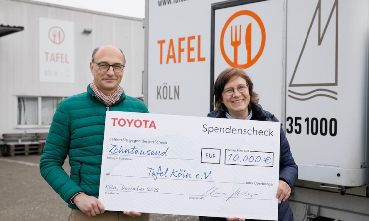 Toyota Deutschland spendet 10.000 EURO an die Kölner Tafel