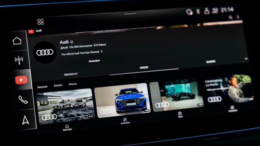 Audi integriert YouTube in eine Vielzahl seiner Modelle